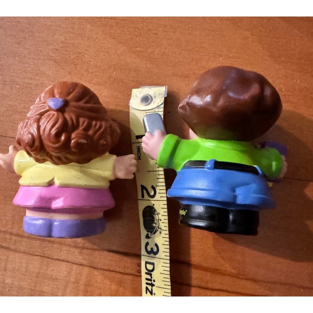 Fisher Price Little People Mom Girl Dad With Cell Phone Vtg Figurine - Picture 3 of 3